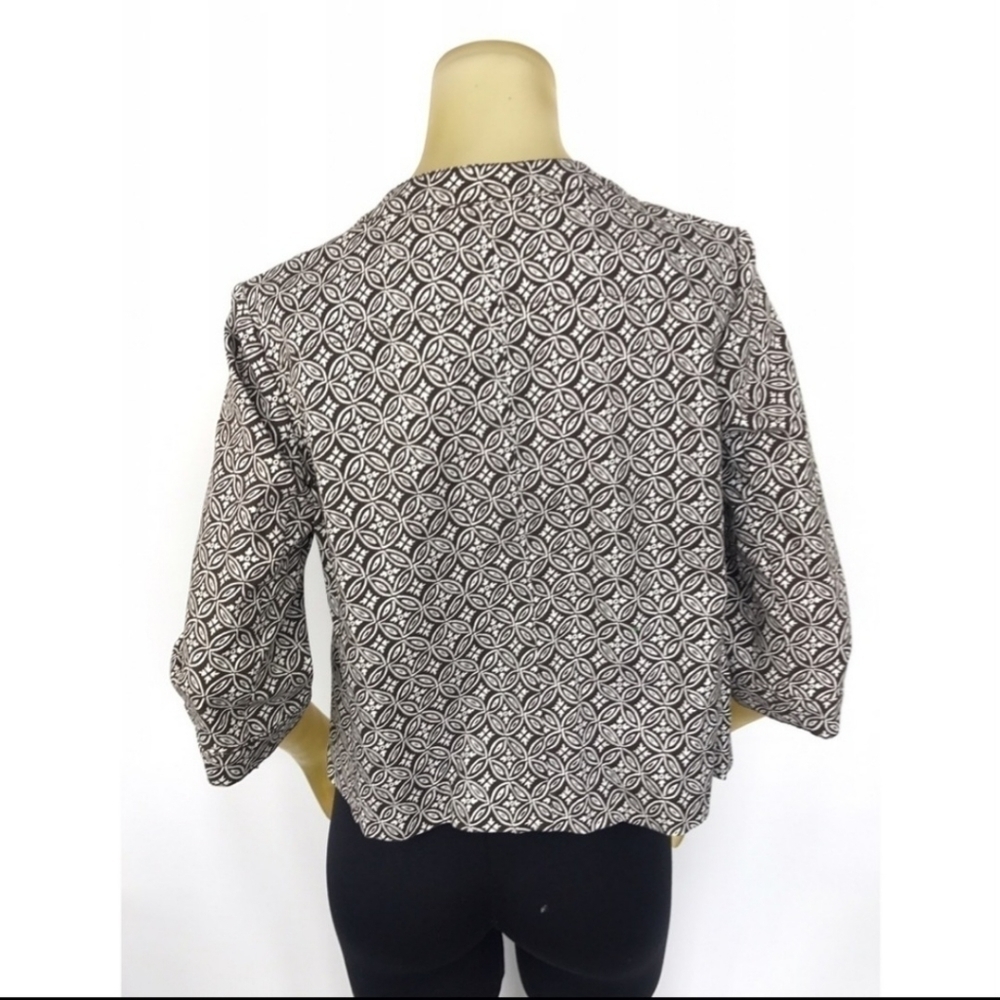 Talbots Brown Off White Single Button Blazer Stre… - image 5